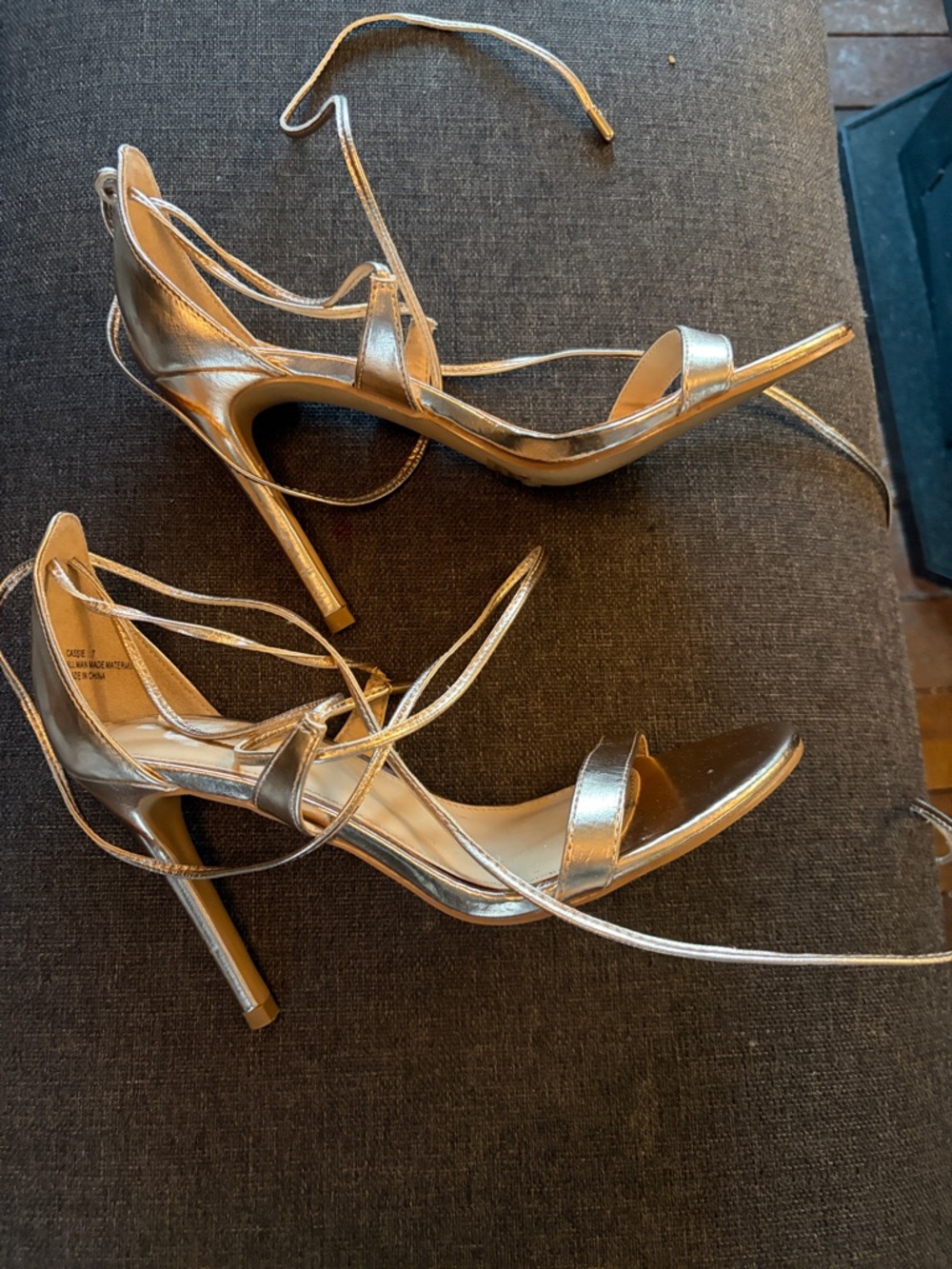 Metallic Gold Strappy High Heel Sandals - Women's Dress Shoes